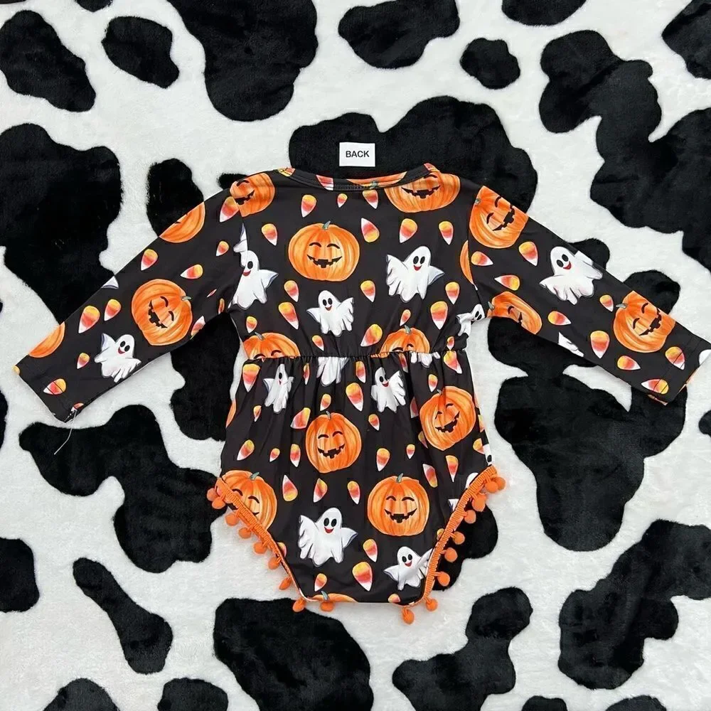 NWOT Baby Girl Halloween Romper & Bow 6-12 months